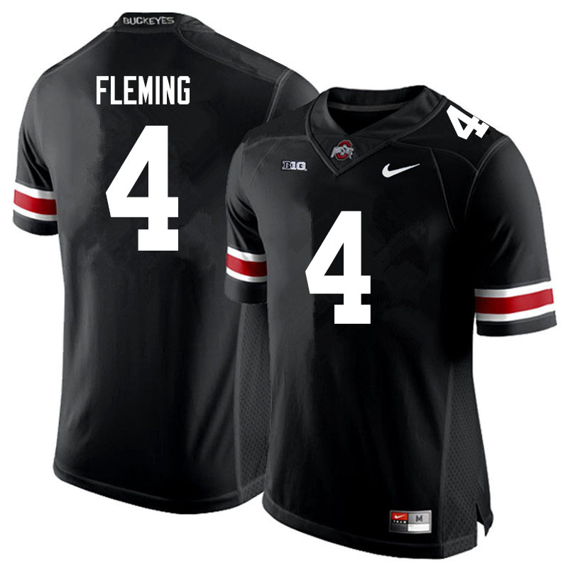 Ohio State Buckeyes #4 Julian Fleming College Football Jerseys Sale-Black